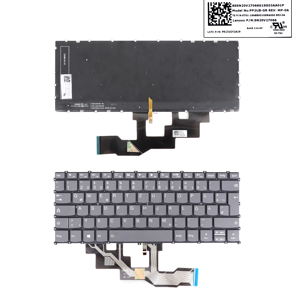 Picture of New Replacement Laptop Keyboard For Lenovo S540-13ARE/XXpro-13ARE 2020 GRAY(backlit WIN8) GR Layout